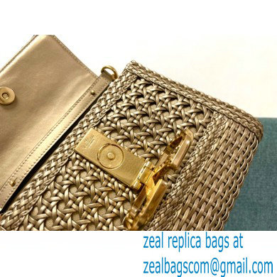 VALENTINO SMALL VSLING HANDBAG IN WOVEN METALLIC NAPPA GOLD 2023