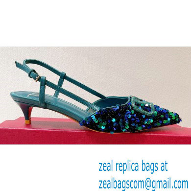 Valentino Crystal VLogo Signature Sequin slingback pumps 03 2023