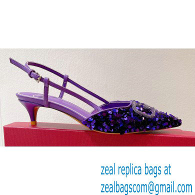 Valentino Crystal VLogo Signature Sequin slingback pumps 04 2023