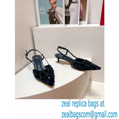 Valentino Crystal VLogo Signature Sequin slingback pumps 06 2023