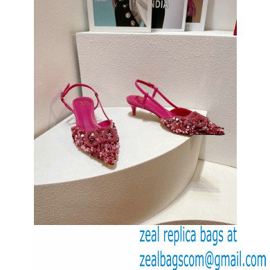 Valentino Crystal VLogo Signature Sequin slingback pumps 08 2023