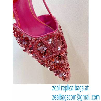 Valentino Crystal VLogo Signature Sequin slingback pumps 08 2023