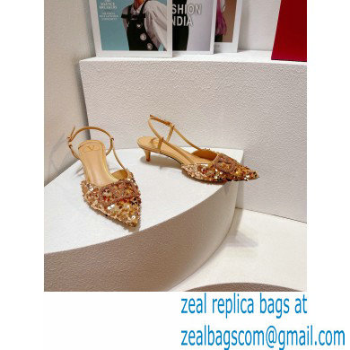 Valentino Crystal VLogo Signature Sequin slingback pumps 09 2023