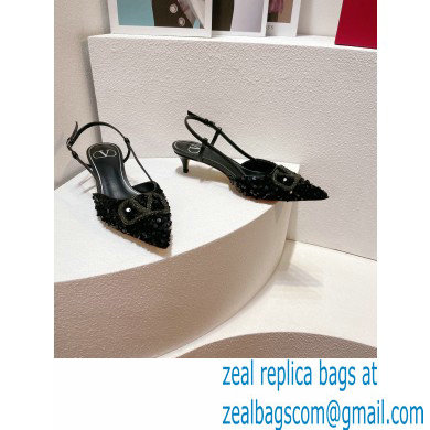 Valentino Crystal VLogo Signature Sequin slingback pumps 10 2023