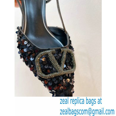 Valentino Crystal VLogo Signature Sequin slingback pumps 10 2023