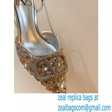 Valentino Crystal VLogo Signature Sequin slingback pumps 11 2023