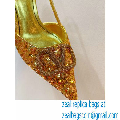 Valentino Crystal VLogo Signature Sequin slingback pumps 12 2023