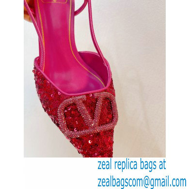 Valentino Crystal VLogo Signature Sequin slingback pumps 13 2023