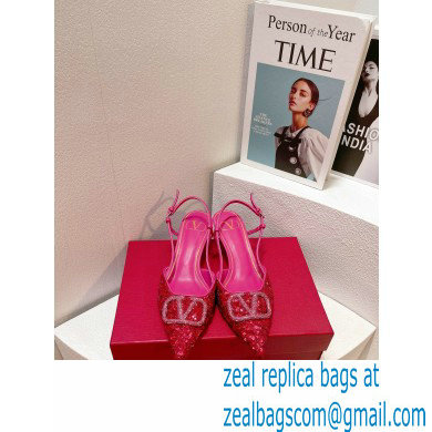 Valentino Crystal VLogo Signature Sequin slingback pumps 13 2023