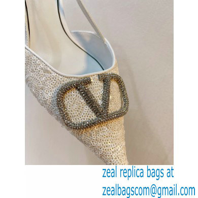 Valentino Crystal VLogo Signature Sequin slingback pumps 15 2023