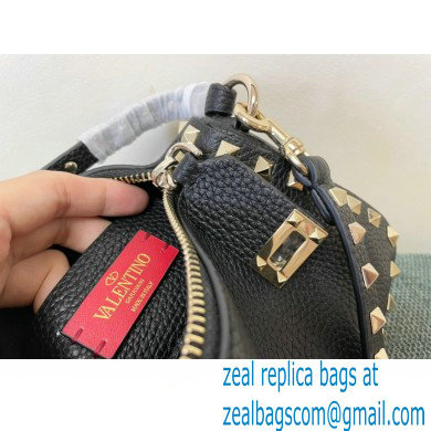 Valentino Small Rockstud Grainy Calfskin Crossbody Bag black - Click Image to Close