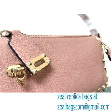 Valentino Small Rockstud Grainy Calfskin Crossbody Bag nude