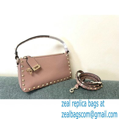 Valentino Small Rockstud Grainy Calfskin Crossbody Bag nude