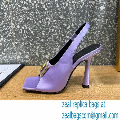 Versace Heel 10.5cm Medusa Crystal Sandals Satin Lilac 2023