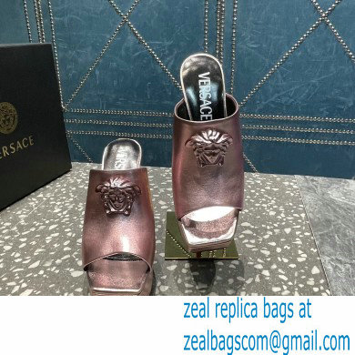 Versace Heel 14cm Platform 4cm La Medusa Mules Metallic Pink 2023 - Click Image to Close
