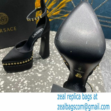 Versace Heel 15.5cm Platform 5.5cm Aevitas Pointy stud Pumps Satin Black 2023