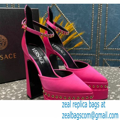 Versace Heel 15.5cm Platform 5.5cm Aevitas Pointy stud Pumps Satin Fuchsia 2023