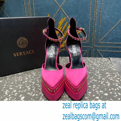 Versace Heel 15.5cm Platform 5.5cm Aevitas Pointy stud Pumps Satin Fuchsia 2023