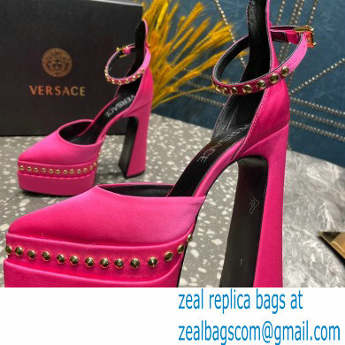 Versace Heel 15.5cm Platform 5.5cm Aevitas Pointy stud Pumps Satin Fuchsia 2023