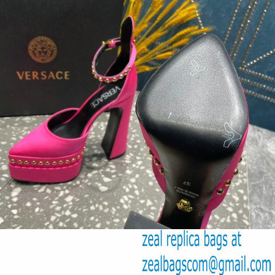 Versace Heel 15.5cm Platform 5.5cm Aevitas Pointy stud Pumps Satin Fuchsia 2023