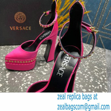 Versace Heel 15.5cm Platform 5.5cm Aevitas Pointy stud Pumps Satin Fuchsia 2023