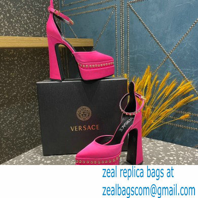 Versace Heel 15.5cm Platform 5.5cm Aevitas Pointy stud Pumps Satin Fuchsia 2023