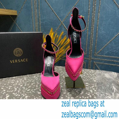 Versace Heel 15.5cm Platform 5.5cm Aevitas Pointy stud Pumps Satin Fuchsia 2023