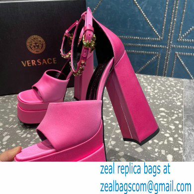Versace Heel 15.5cm Satin Medusa Aevitas Platform Sandals Pink 2023