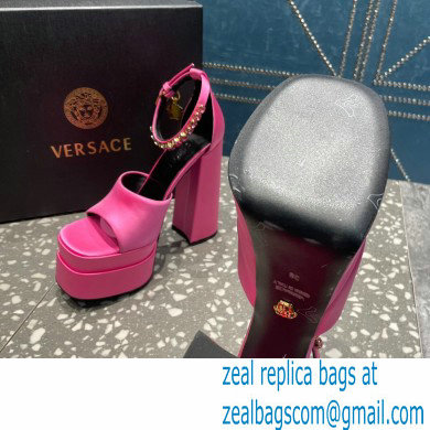 Versace Heel 15.5cm Satin Medusa Aevitas Platform Sandals Pink 2023