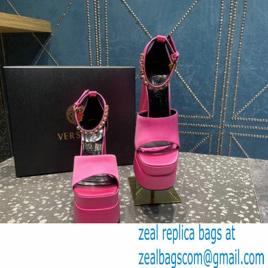 Versace Heel 15.5cm Satin Medusa Aevitas Platform Sandals Pink 2023