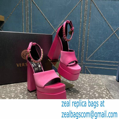 Versace Heel 15.5cm Satin Medusa Aevitas Platform Sandals Pink 2023 - Click Image to Close