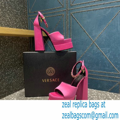 Versace Heel 15.5cm Satin Medusa Aevitas Platform Sandals Pink 2023