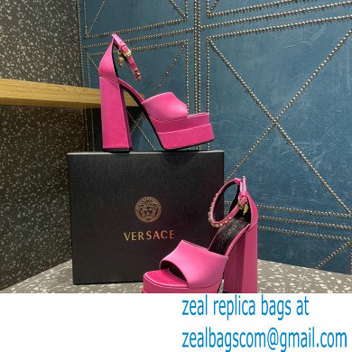 Versace Heel 15.5cm Satin Medusa Aevitas Platform Sandals Pink 2023 - Click Image to Close