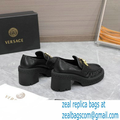 Versace Heel 8cm Medusa Biggie Loafers Black 2023 - Click Image to Close