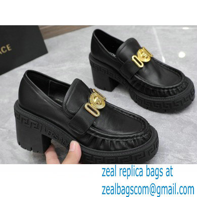 Versace Heel 8cm Medusa Biggie Loafers Black 2023