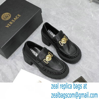 Versace Heel 8cm Medusa Biggie Loafers Black 2023