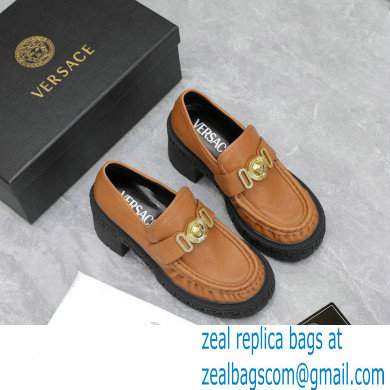 Versace Heel 8cm Medusa Biggie Loafers Brown 2023