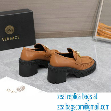 Versace Heel 8cm Medusa Biggie Loafers Brown 2023