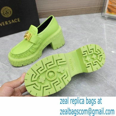 Versace Heel 8cm Medusa Biggie Loafers Green 2023