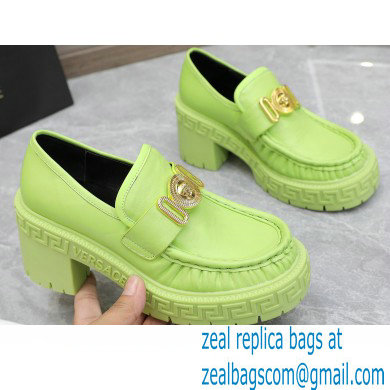 Versace Heel 8cm Medusa Biggie Loafers Green 2023