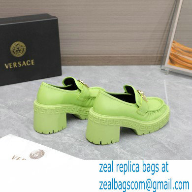 Versace Heel 8cm Medusa Biggie Loafers Green 2023