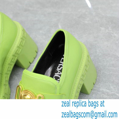 Versace Heel 8cm Medusa Biggie Loafers Green 2023