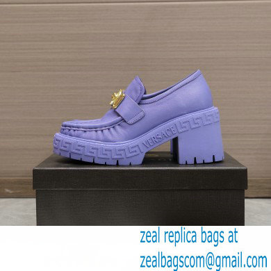 Versace Heel 8cm Medusa Biggie Loafers Lilac 2023 - Click Image to Close