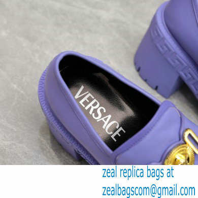 Versace Heel 8cm Medusa Biggie Loafers Lilac 2023 - Click Image to Close