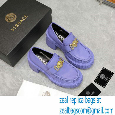 Versace Heel 8cm Medusa Biggie Loafers Lilac 2023 - Click Image to Close