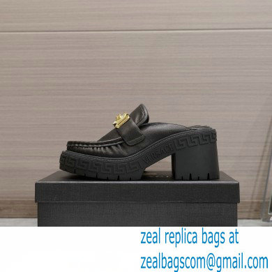 Versace Heel 8cm Medusa Biggie Loafers Mules Black 2023