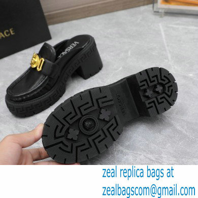 Versace Heel 8cm Medusa Biggie Loafers Mules Black 2023