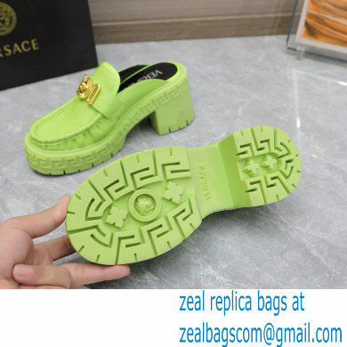 Versace Heel 8cm Medusa Biggie Loafers Mules Green 2023