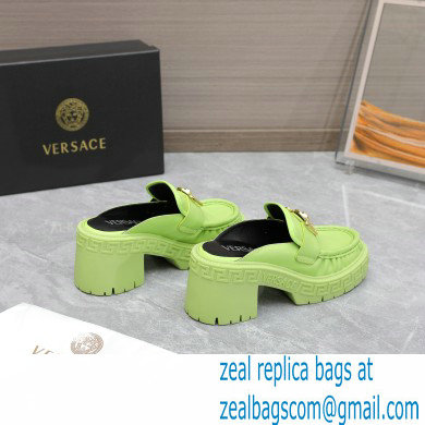 Versace Heel 8cm Medusa Biggie Loafers Mules Green 2023