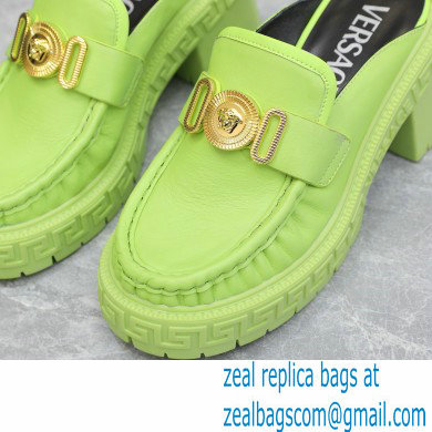 Versace Heel 8cm Medusa Biggie Loafers Mules Green 2023